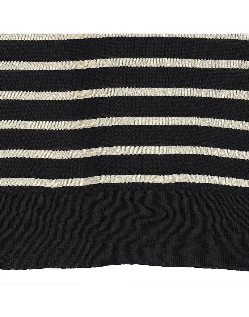 LAFELSORTOF Striped Round Neck Knit Top