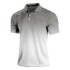 Gradient Color Summer Short Sleeved Lapel Button Men's Casual Top