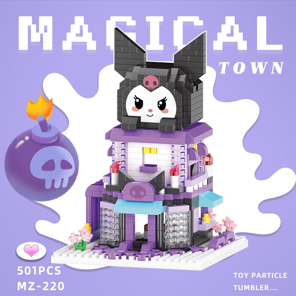Cartoon Anime  Blocks Kuromi My Melody Cinnamoroll Mouse Building Blocks Doll Toy Kids Birthday Gift