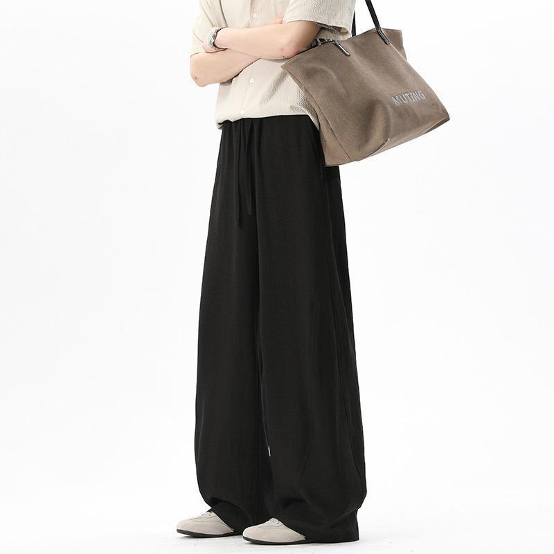Thin loose retro high-end trendy brand simple new straight wide-leg trousers drape casual trousers for men and women