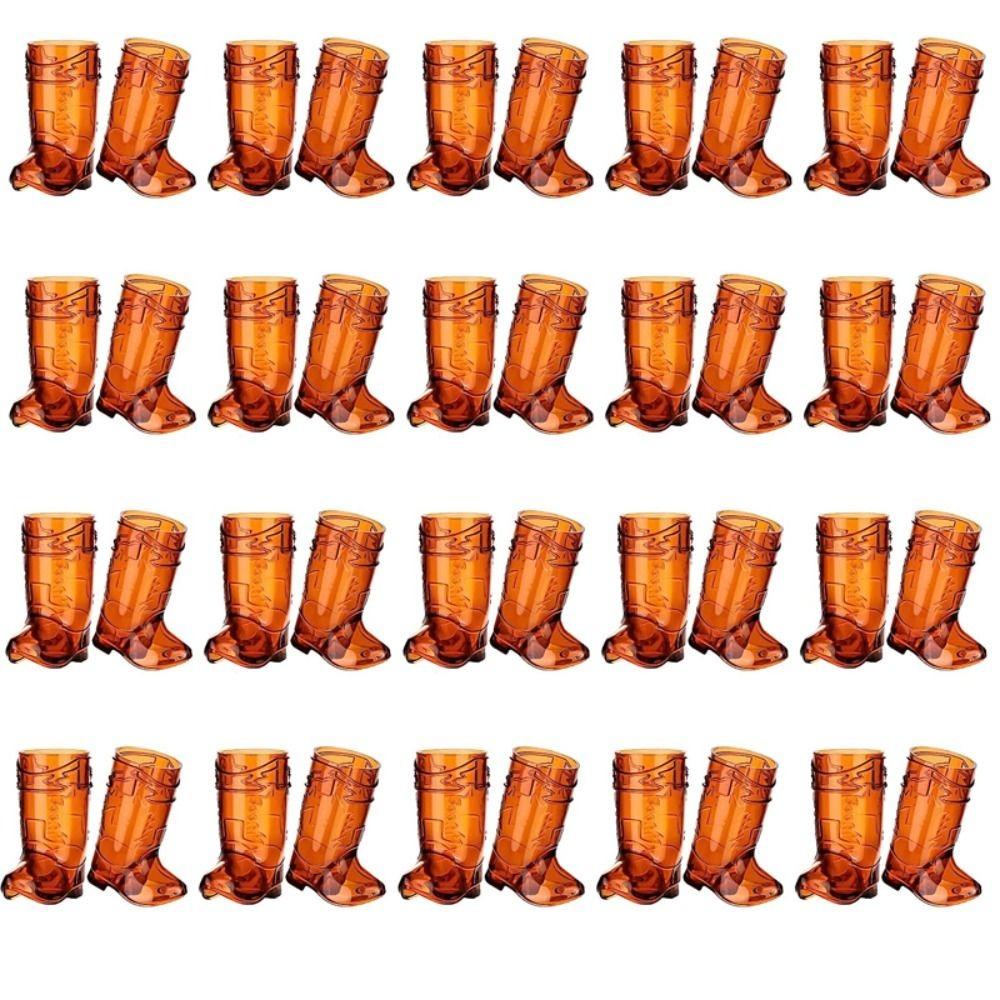 10Pcs 1 Oz Western Cowboy Glasses Transparent Shot Glasses New Drinking Cups  BBQ Party