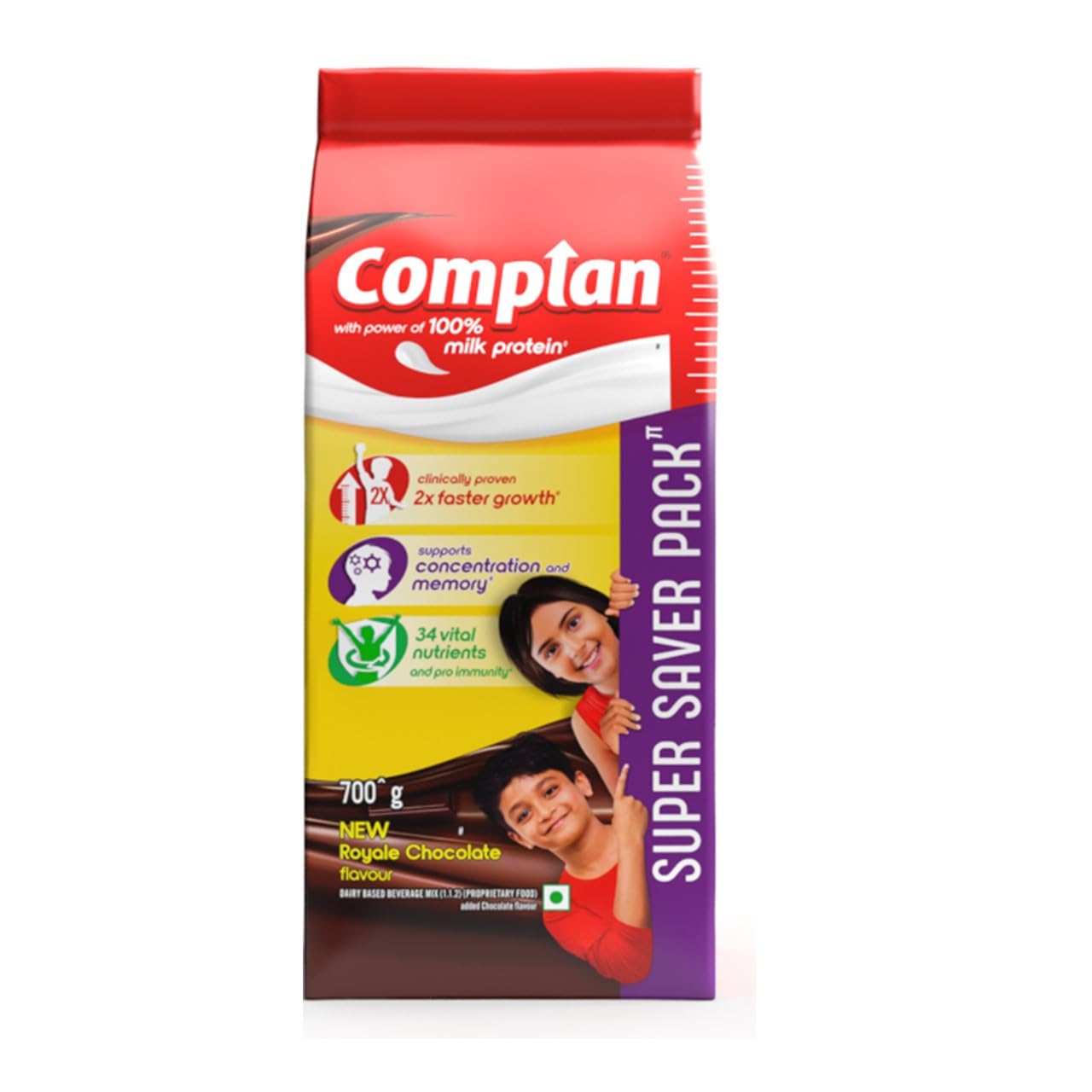 

Complan Nutrition Drink Powder for Children Royale Chocolate Flavour 700 g Carton High Protein Growth Support