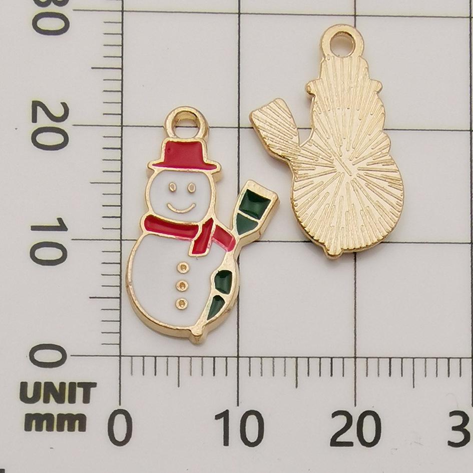 Christmas Oil Drip Alloy Small Pendant Bracelet Necklace Pendant Handmade Diy Material Jewelry Accessories