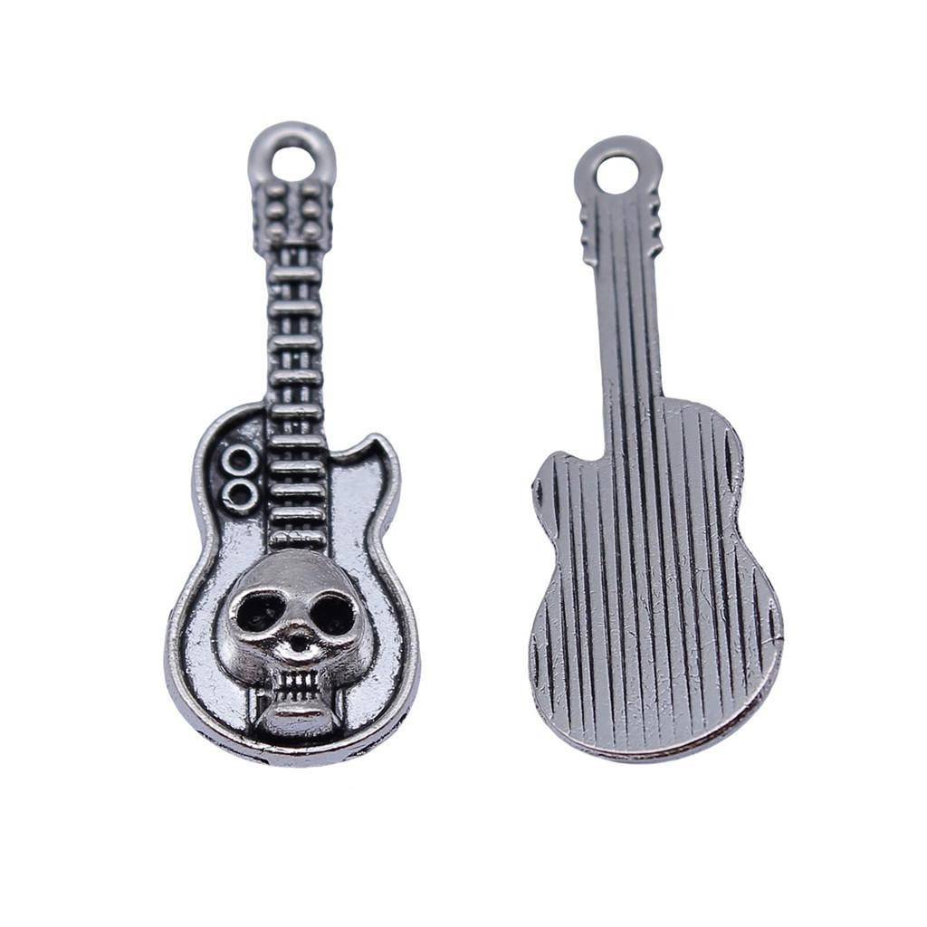 Musical Charms Multi Color Alloy Guitar Pendants For Music Themed Jewelry Making