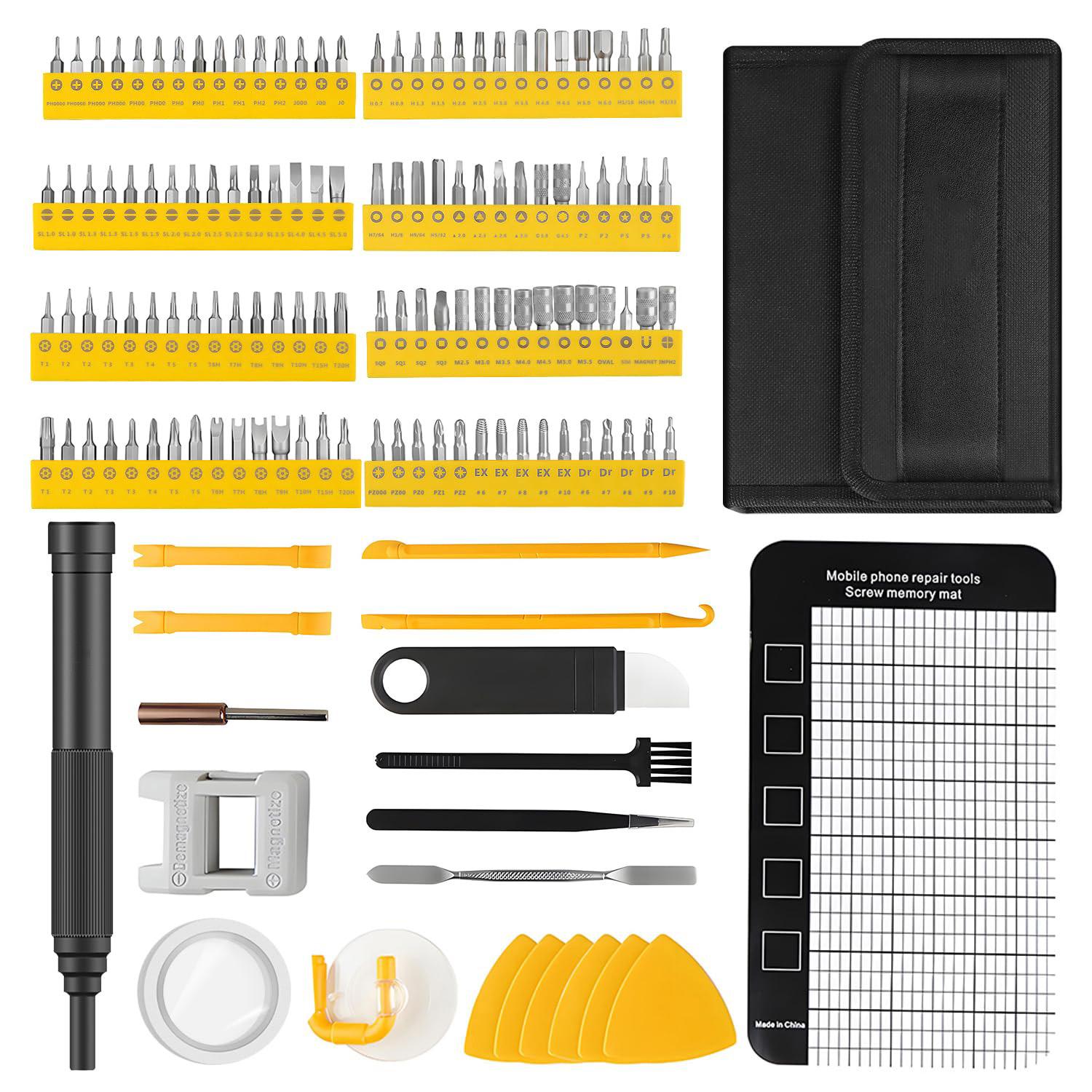 

Набор прецизионных электрических отверток 148 в 1, беспроводной, с 120 стальными магнитными битами Phillips Torx S2, светодиодными инструментами для ремонта ПК и iPhone