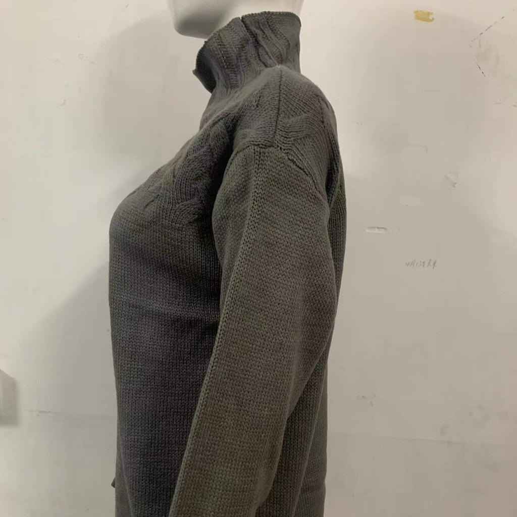 Fashion Knit Details Turtleneck Long Sleeve Sweater for Women