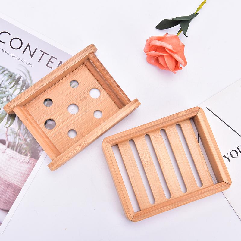 Přírodní dřevěný bambusový držák na podnos na mýdlo Odkládací stojan na mýdlo Přenosný box na mýdlo