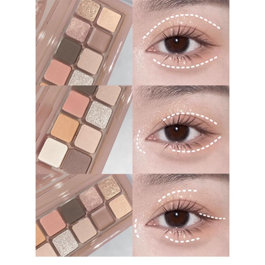 Twelve-color Eyeshadow Matte Matte Pearlescent Fine Shimmer Long-lasting Earth-color Eyeshadow Palette