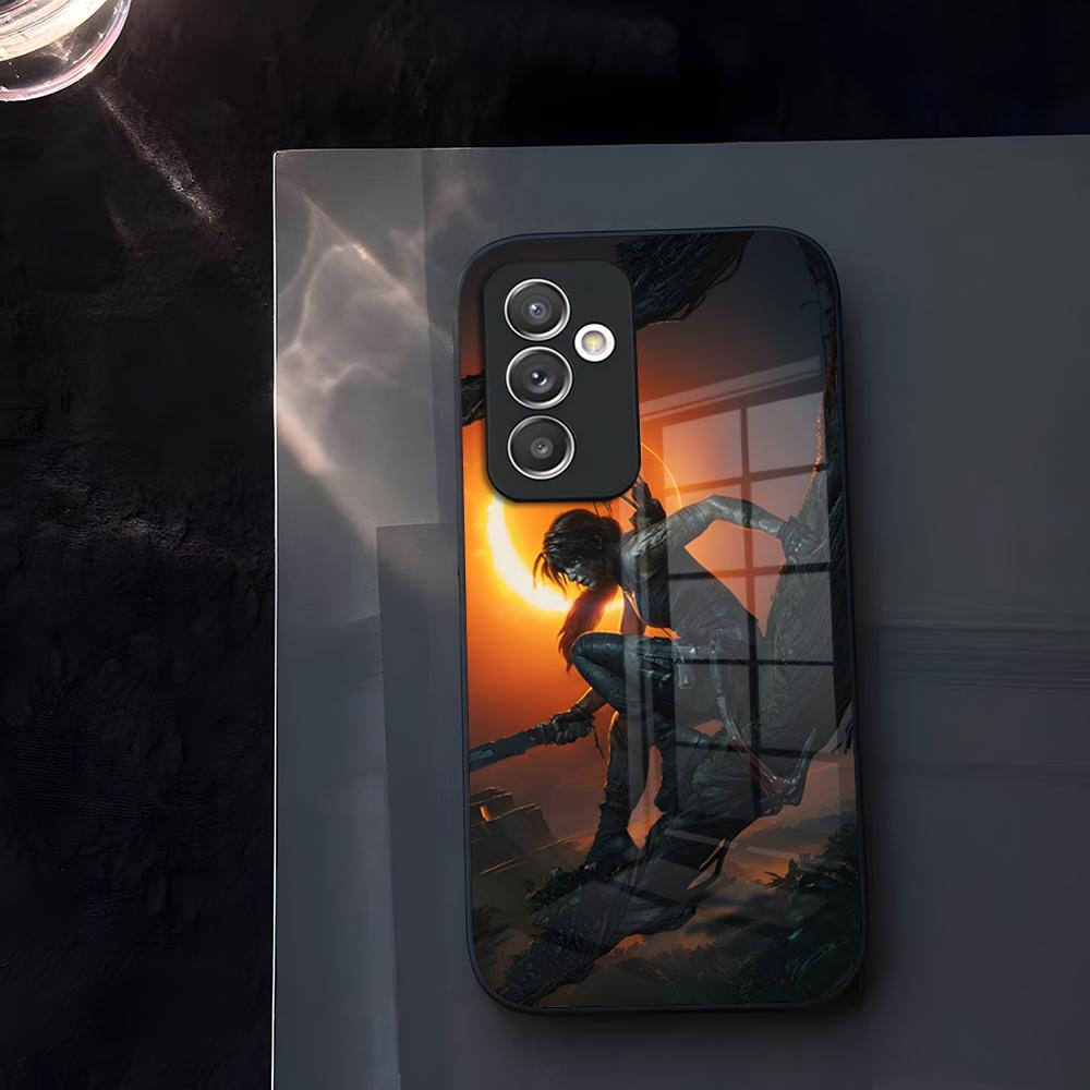 Tomb Raider Phone Case Glass For Samsung Galaxy S23 S24 S25 S21 S22 S20 Ultra Fe Plus A34 A54 A24 A52 A16 A53 M54 Cover