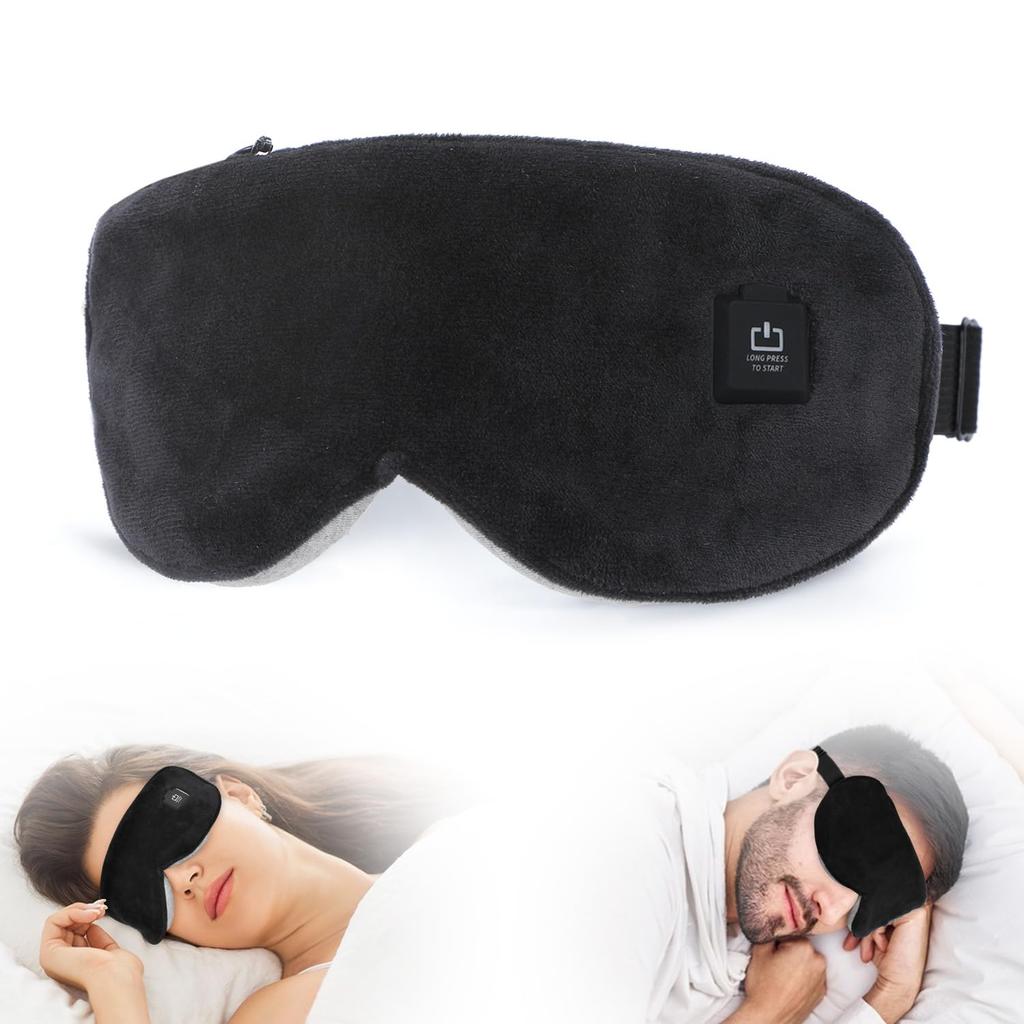 Rechargeable Cordless Hot Eye Mask with 3 Temperature Settings Fast Light and a Washable Soft and Fluffy Cover for Better Sleep and Relaxation for and