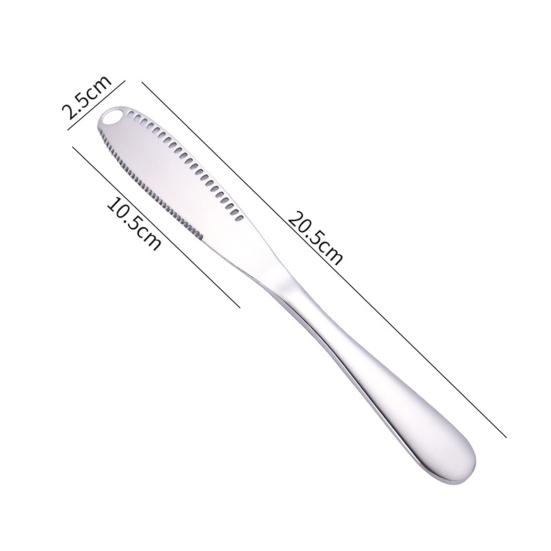 Stainless Steel Cheese Knife Sawtooth Blade Butter Cream Dessert Spreader Tool