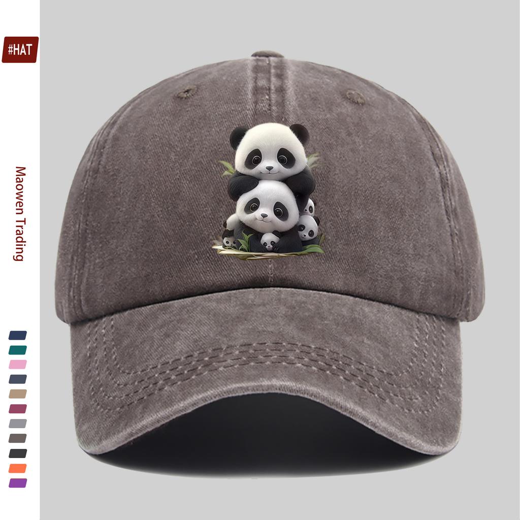 pc Cute Panda Print Baseball Cap Fashionable Trendy Design Sun Hat Truck Driver Decor Hat Adjustable Strap Papa Cap Street