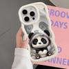 Case for iPhone 8 17 Air 13 14 11 XR 16 Pro Max 12 15 Plus Soft Phone Cover Cute Panda