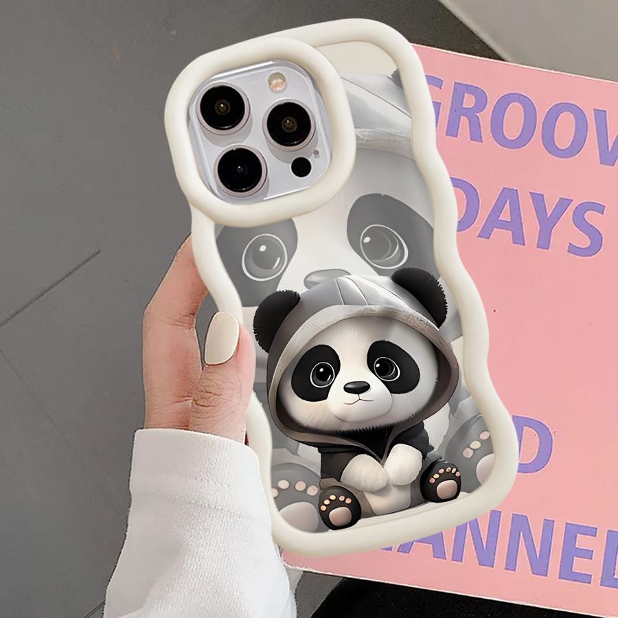 Case for iPhone 8 17 Air 13 14 11 XR 16 Pro Max 12 15 Plus Soft Phone Cover Cute Panda