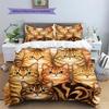 Civet cat Pattern Bedding Quilt Set Quilt Cover Pillowcase Home Decoration Birthday Gift (1 * duvet cover + 2 * pillowcase, without core)