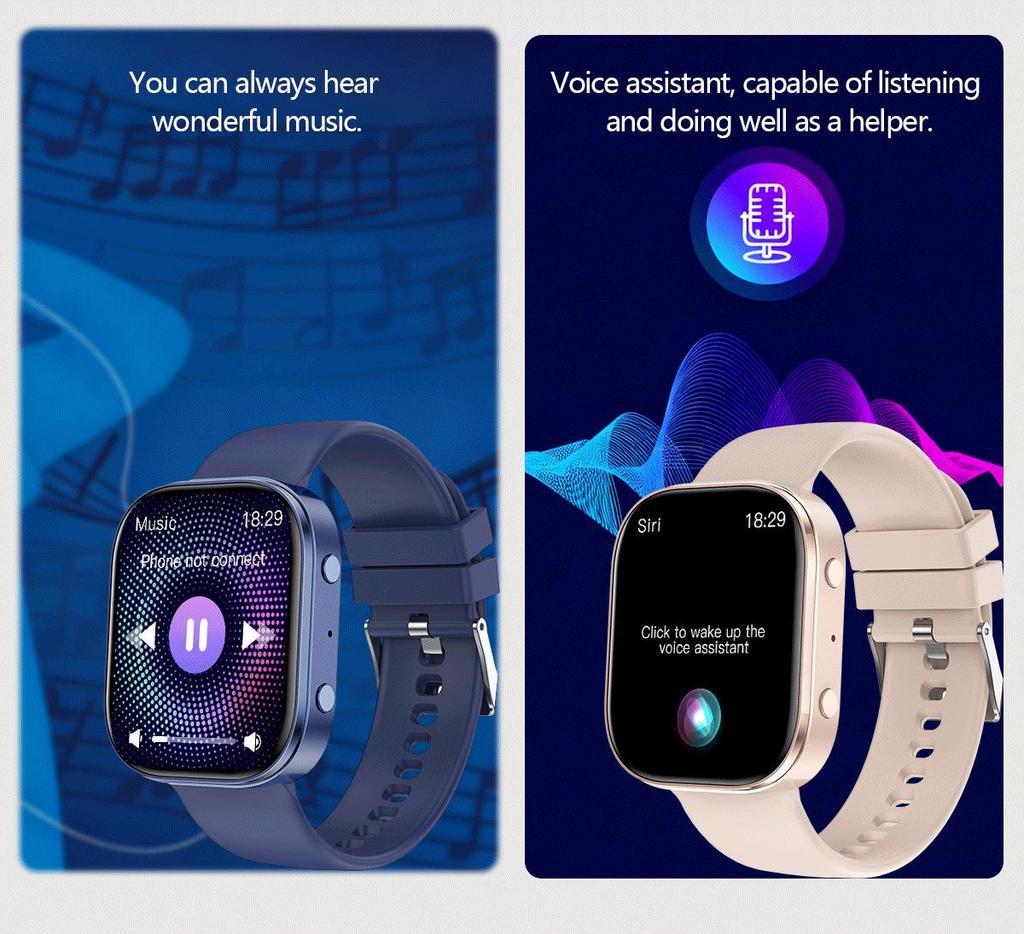 Y3 Smartwatch: Bluetooth Calling, Heart Rate & Blood Oxygen Monitor, Sports Pedometer, Customizable Watch Face