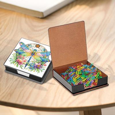 Goblin Leather Gem Art Sticky Note Holder Gem Painting Memo Pad Holder Mosaic Kit Rhinestones Post It Dispenser for Home Office