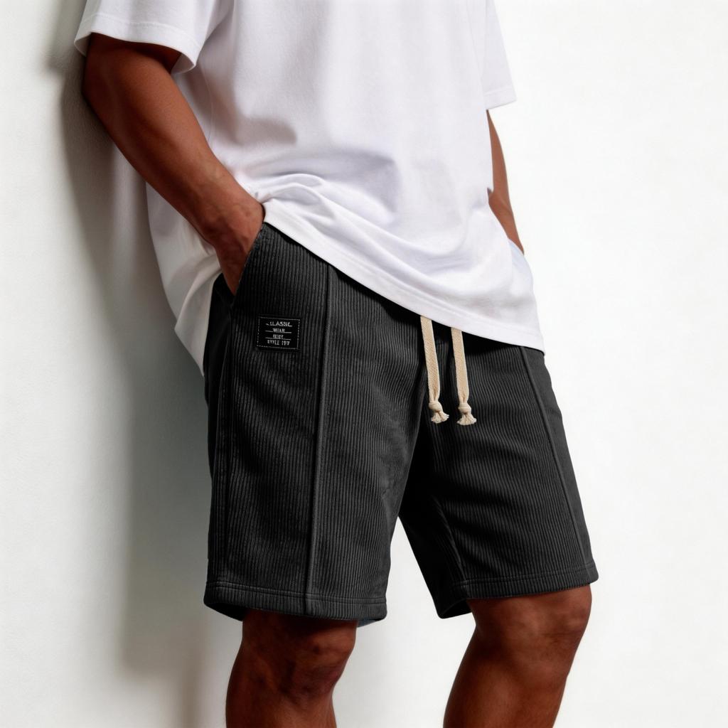 Men's Loose-fitting Casual Plain Corduroy Pants Men's Comfortable And Breathable Sports Shorts