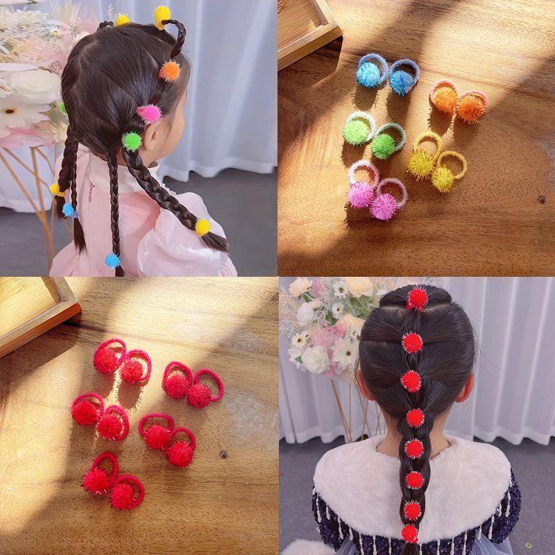 10 STÜCKE Neue Hübsche Weiche Rose Mädchen Elastische Haarbänder Haaraccessoires Kinder Haargummis Baby Kopfschmuck