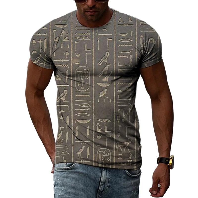 Ancient Egyptian Civilization 3D Printing Summer Hot Sale Retro Literature And Art Men’s-Women Short-Sleeved Round Neck T-shirt
