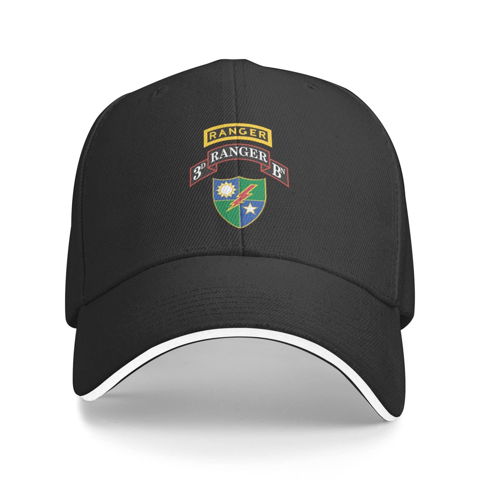 

3rd Battalion, 75th Ranger Regiment with Ranger Tab Adjustable Baseball Cap Unisex Sandwich Dad Hat Golf Hat One Size