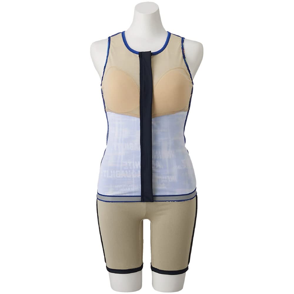 MIZUNO Fitness Gym Size 82 x Size L Women's Swimsuit, Swimwear, Use, 3.5-Length Separates, N2JG1841, (Navy Blue),