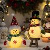 Festival Light Up Snowman Ornament With Warm LED Glows For Holiday Homes Decoration Desktop Accessories