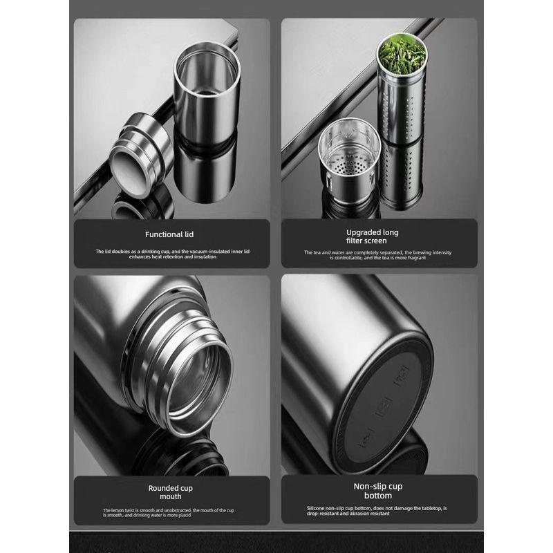 316 Stainless Steel Inner Tank Vacuum All-Steel Thermos Pot for Men, Portable Large-Capacity Thermos Cup for Outdoor Travel and Mountaineering