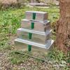 Galvanized Large Iron Sheet Toolbox with Lock - Portable Storage & Organizer for Woodworking