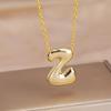 Charming Chubby Brass Polished 26-Letter Silver Pendant Necklace for Women