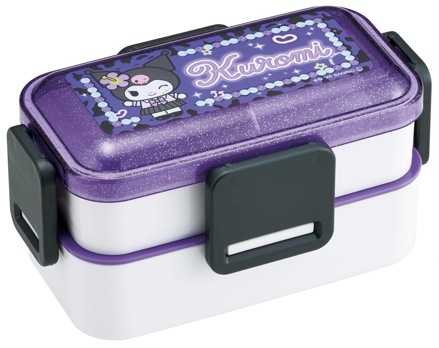 

Skater Bento Soft and Dishwasher and Microwave Made in Sanrio Kuromi School Lunch Box Box, Fluffy, 2-Tier, 600ml, Safe, Japan, (PFLW4-A)