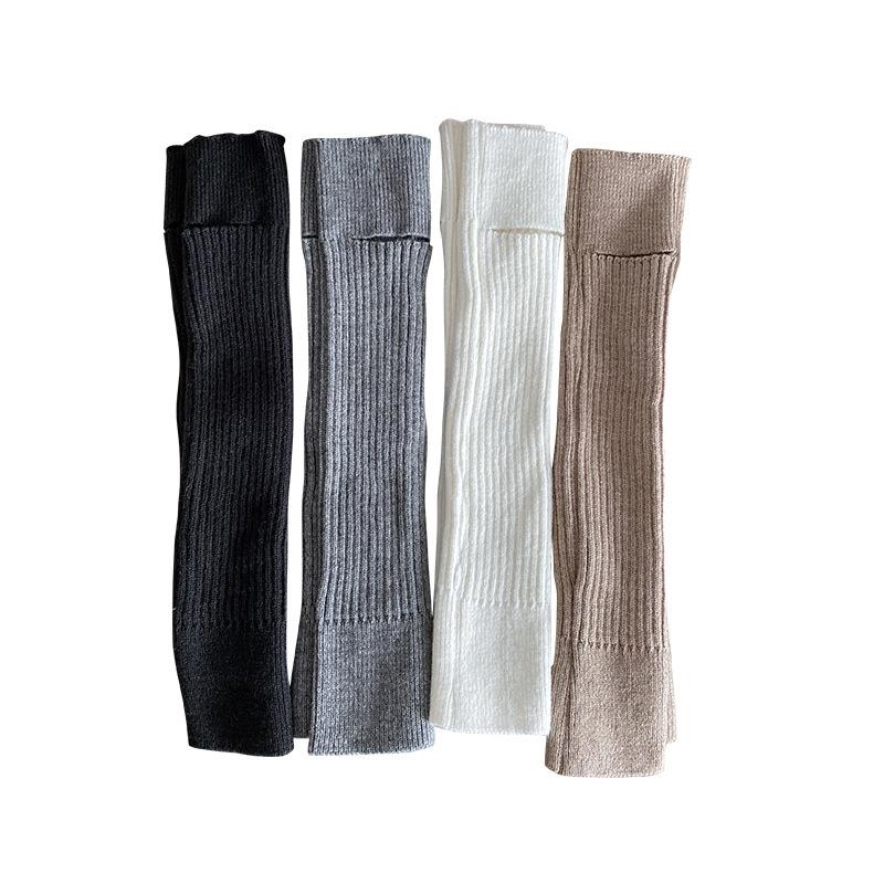 Socks Cover Warm Cashmere Stepping Socks Cover Y2K Knitted Long Tube Stack Gray Thickened Calf Socks