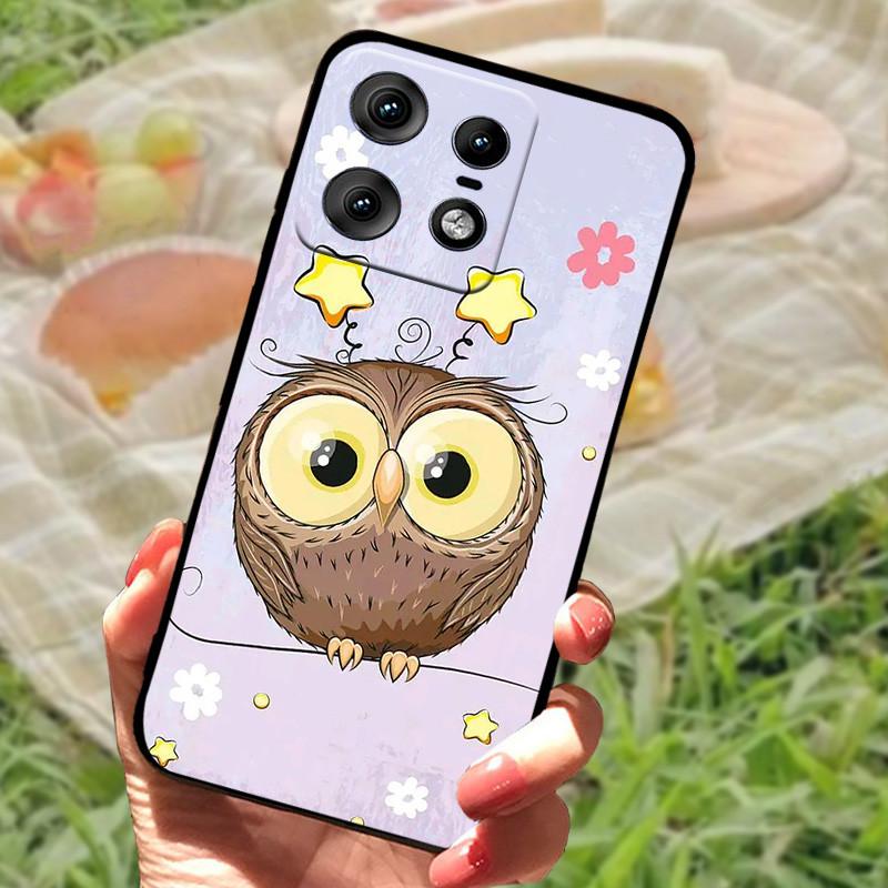 For Motorola Edge 50 Pro Case Fashion Marble Silicon Black Soft Bumper for Moto Edge 50 Pro Phone Cases Cartoon TPU Shells