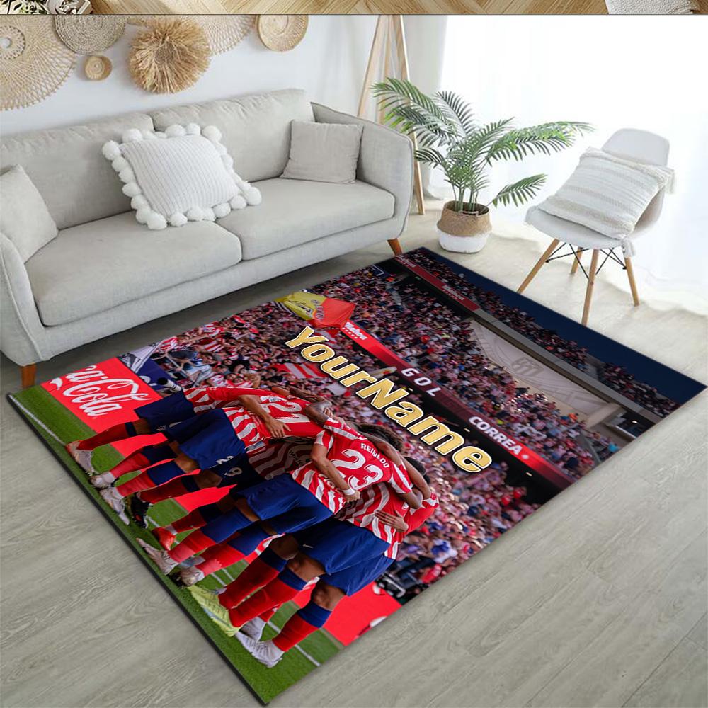 Atletico Madrid Customizable Name Floor Mat Perfect for Foyer Dormitory Living Rooms Decorate room Anti-slip Rug Office home decor Best for Christmas