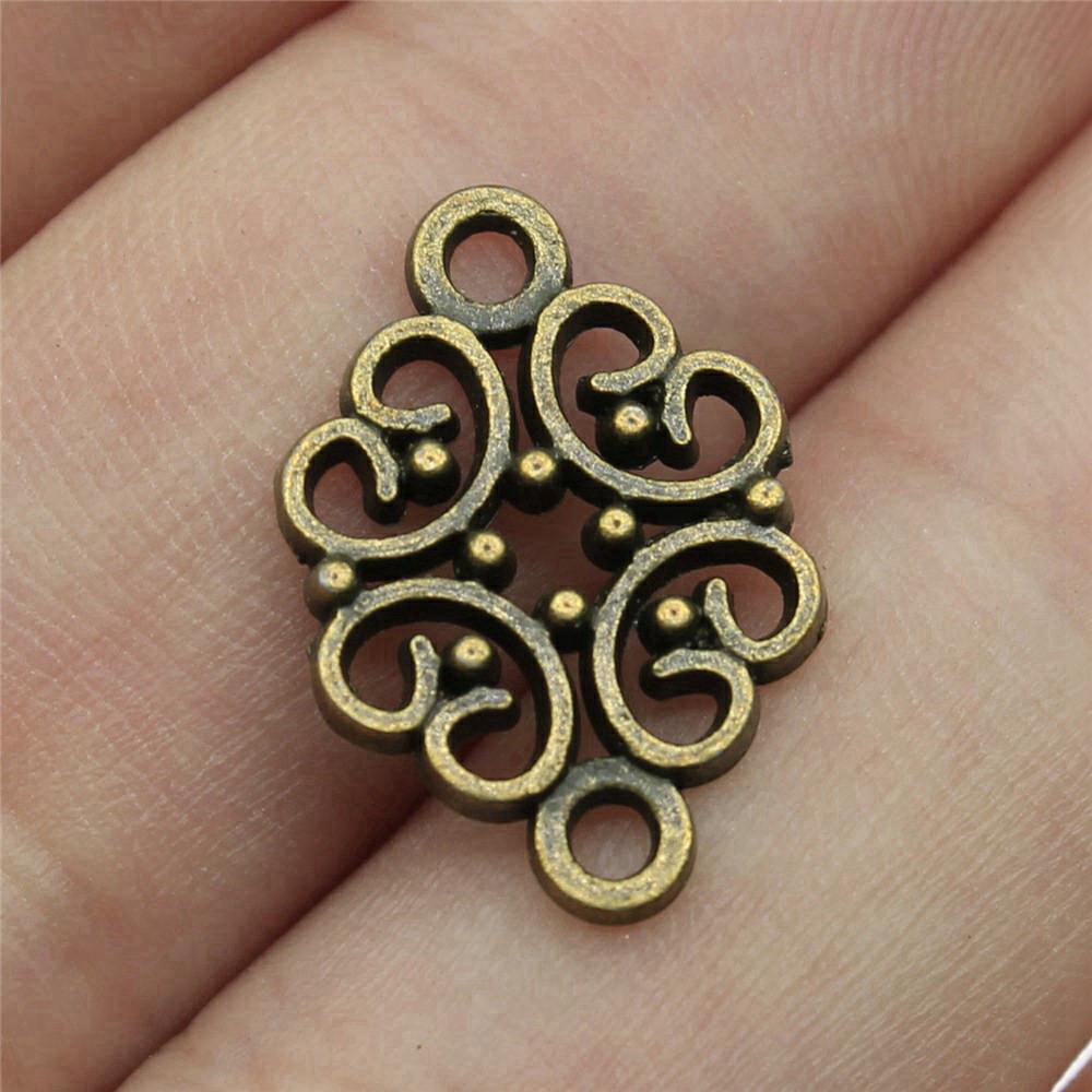 Connettori Fiore a Lavoro Aperto Gancio per Ciondolo Colore Bronzo Antico Creazione Gioielli Accessori Fatti a Mano Connettori per Ciondoli