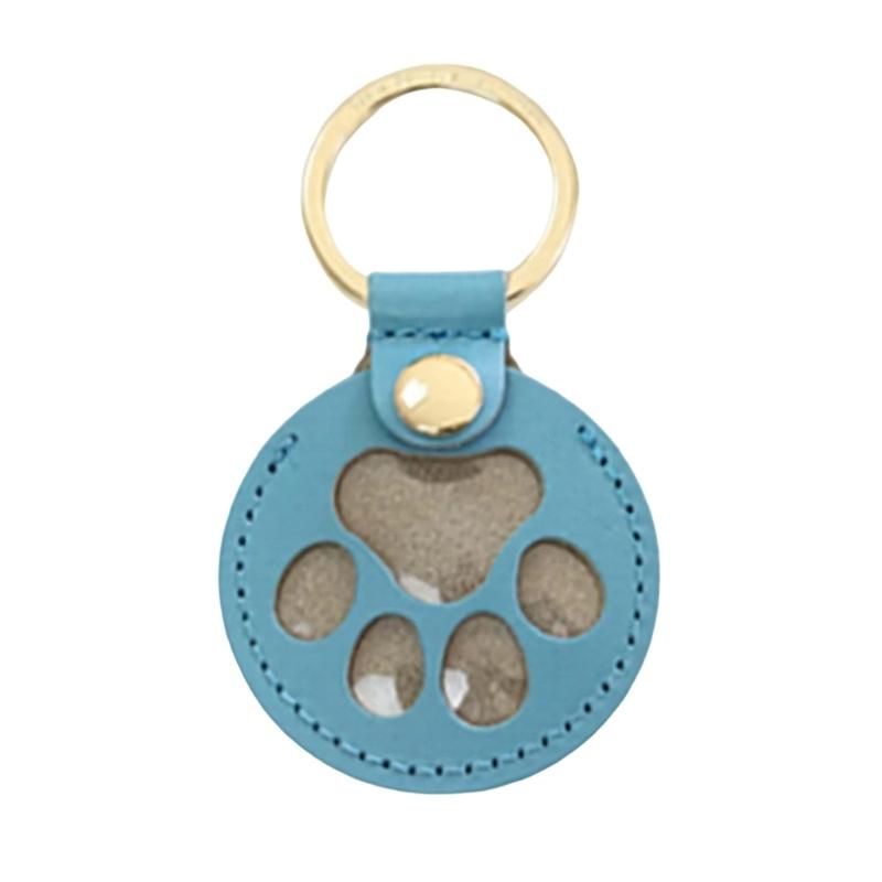 

User Friendly PU Leather Pet Hair Memorial Keychain Compact Design Hanging Decoration For Pet Lovers Keepsake