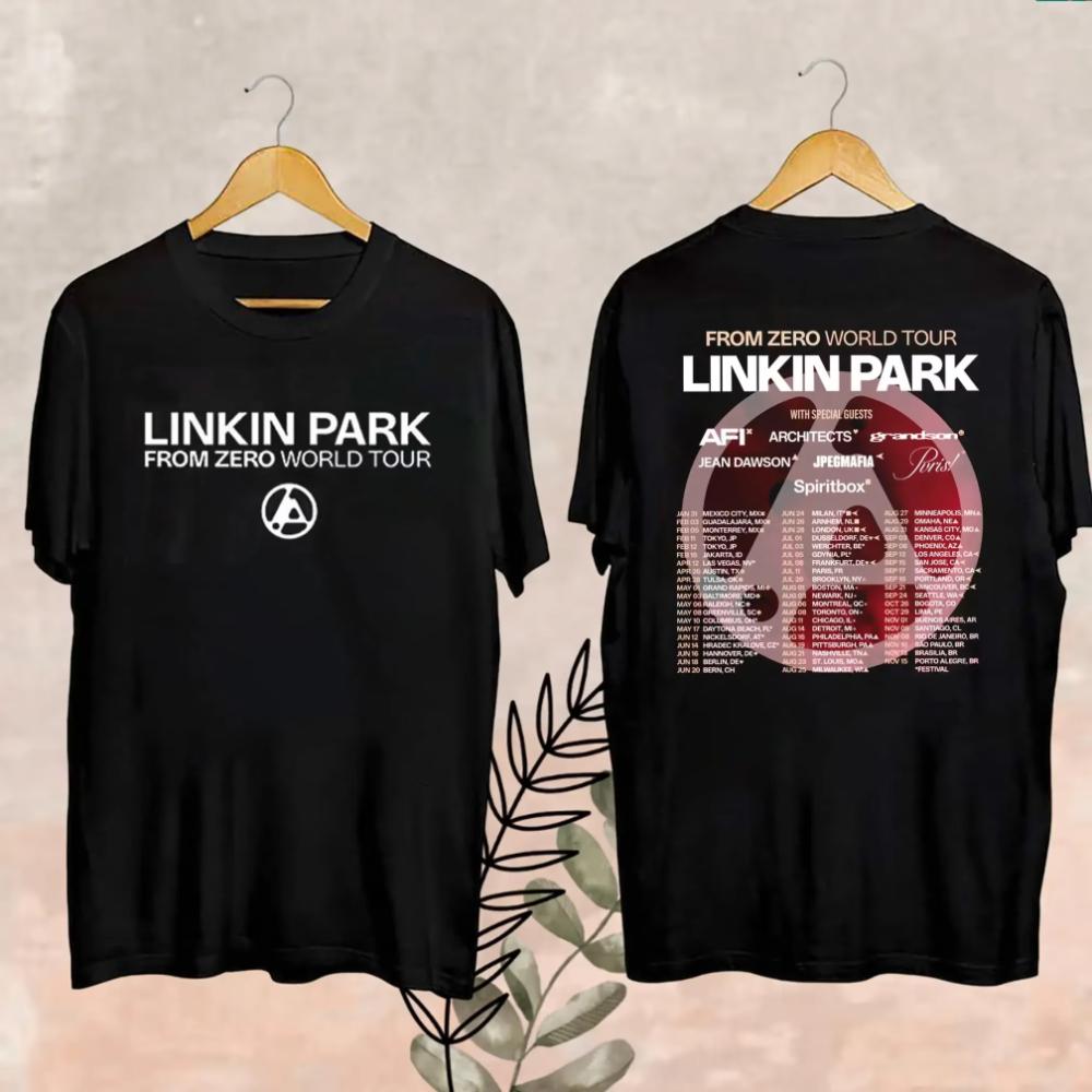 Li-nk Park From Zero World Tour Casual Retro Brand Retro T-Shirt Cotton T-Shirt Unisex Summer Short Sleeve Fashion Top