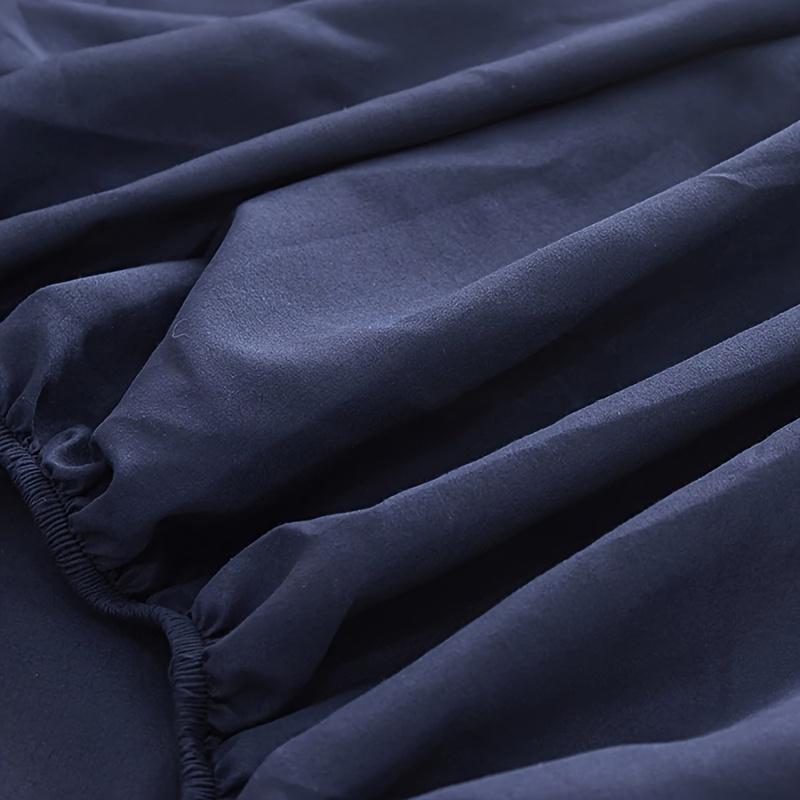1pc Comfortable Solid Color Bedding, High Quality Fitted Sheet,30cm Deep Pocket Fitted Sheet, Easy To Machine Wash, Non-Slip Mattress Protector Cover