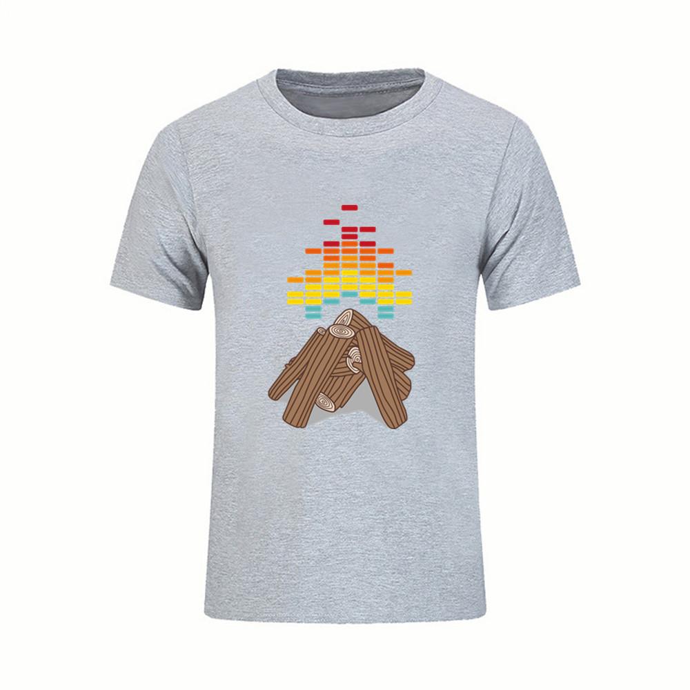 Fashion Summer Guitar Crackling Fire T Shirt 100 Cotton Tops Short Sleeve T 2XL