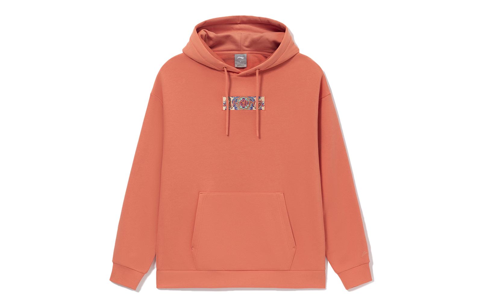 Li Ning Sports Fashion Collection Sweatshirts Unisex Brick Red Hooded Thickened Regular AWDRD42-11 XL