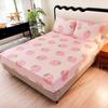 Pink Peach Pattern Mattress Three-Piece Digital Printing Mattress Bedding Set Adult Children