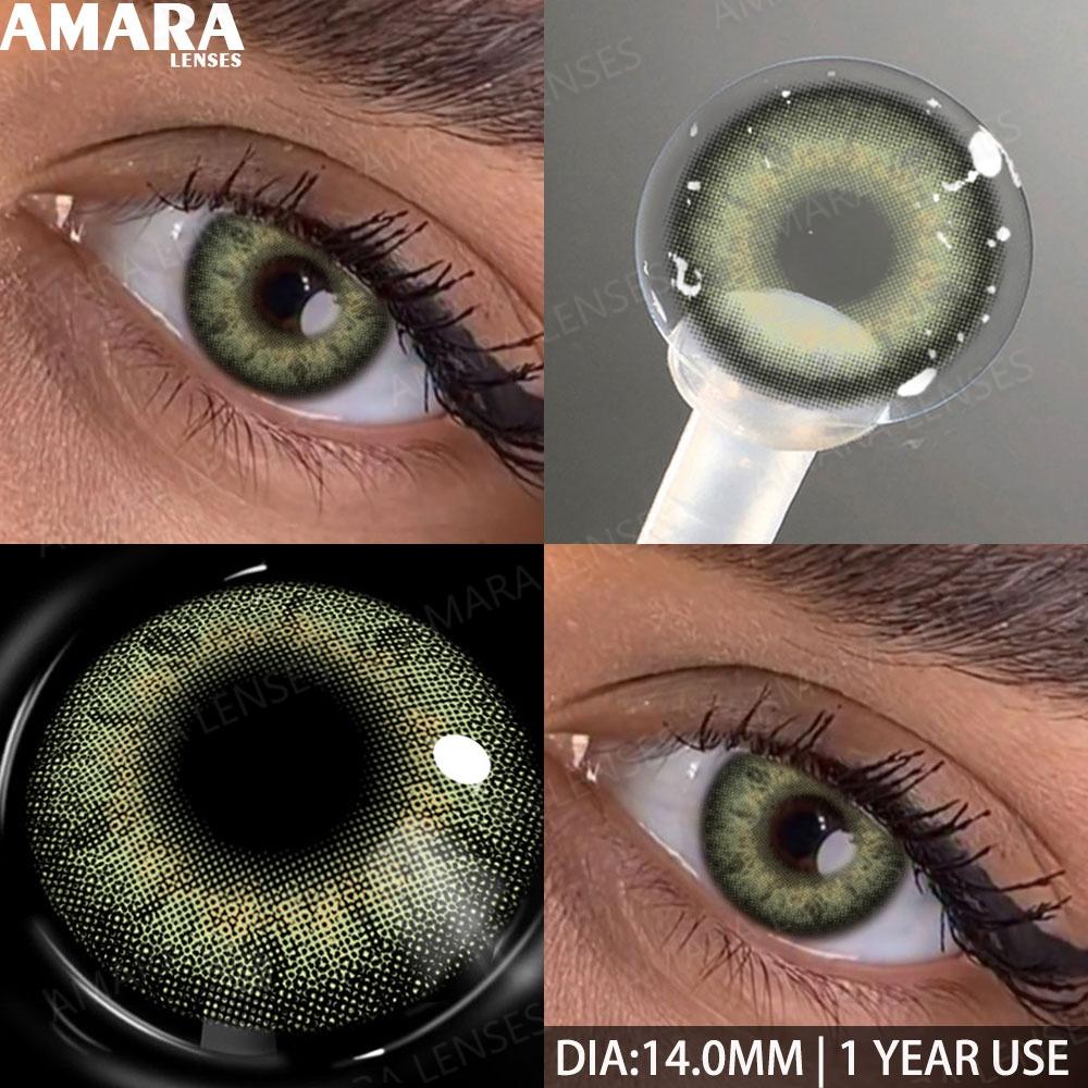 AMARA 1 Paar Farbige Kontaktlinsen Jahreslinsen Natürlicher Look Braune Augenlinsen Graue Kontakte Blaue Linsen Grüne Augenlinsen
