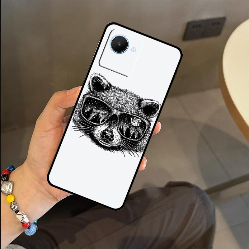 Raccoon Animal Case For Realme C53 C55 C51 C25 C63 C61 C65 C67 C71 C75 GT6 GT7 Pro 11 12 13 14 15 Pro Plus