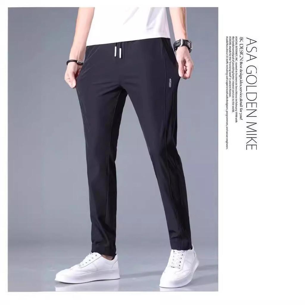Slim Fit Mens Summer Sports Pants With High Elastic Fabric For Casual Wear