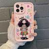 Curly Hair Girl Applies To Iphone16pro Mobile Phone Case Apple 15 Anti-drop 14 Cartoon 13promax New 16x