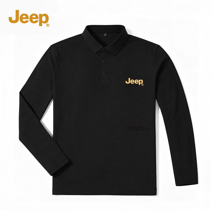 JEEP Men s Breathable Long Sleeve Polo Shirt M