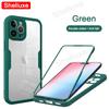 Coque Transparente Intégrale 360 Avant+Arrière Shelluxe Pour iPhone 16 15 14 Plus 13 12 11 Pro Max Silicone Antichoc Double Face