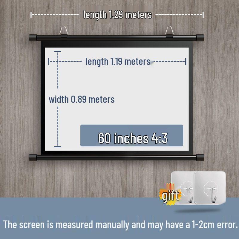 Portable No-Punch Bracket Projector Screen with Floor Stand