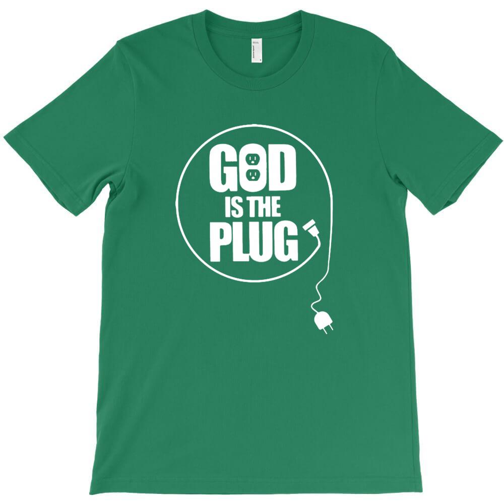 God Is The Plug T Shirt For Mens Short Sleeve Tee Shirts For Man Design
