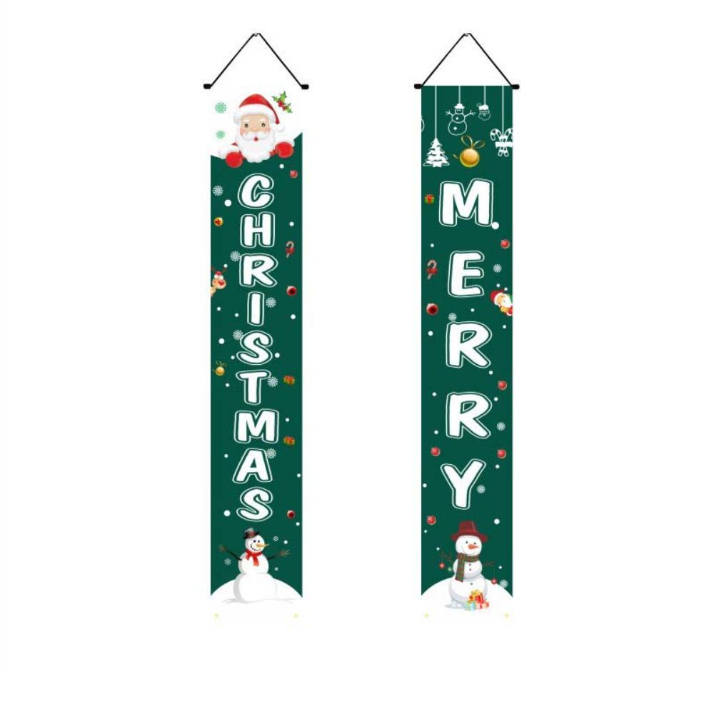 1 pair Rectangular Xmas Hanging Flags Large Size Merry Christmas Banner  Garden